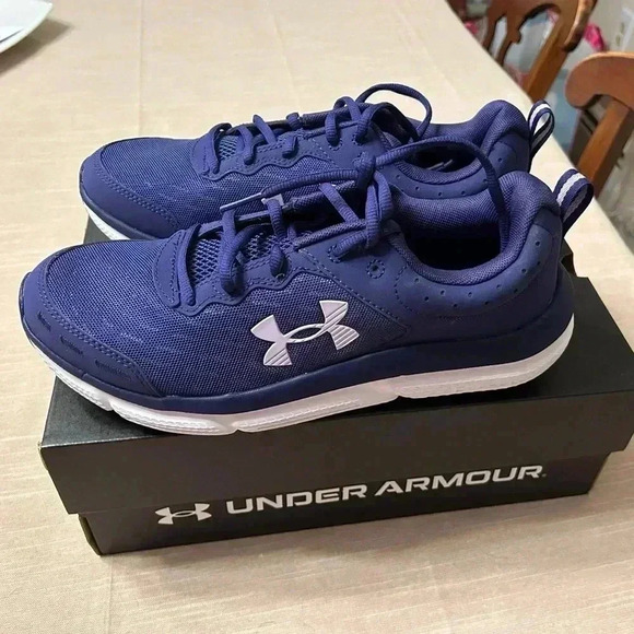 Size 6.5: Blue/Purple Under Armour Charged Assert 10 Women’s Sneakers, New - Picture 7 of 8